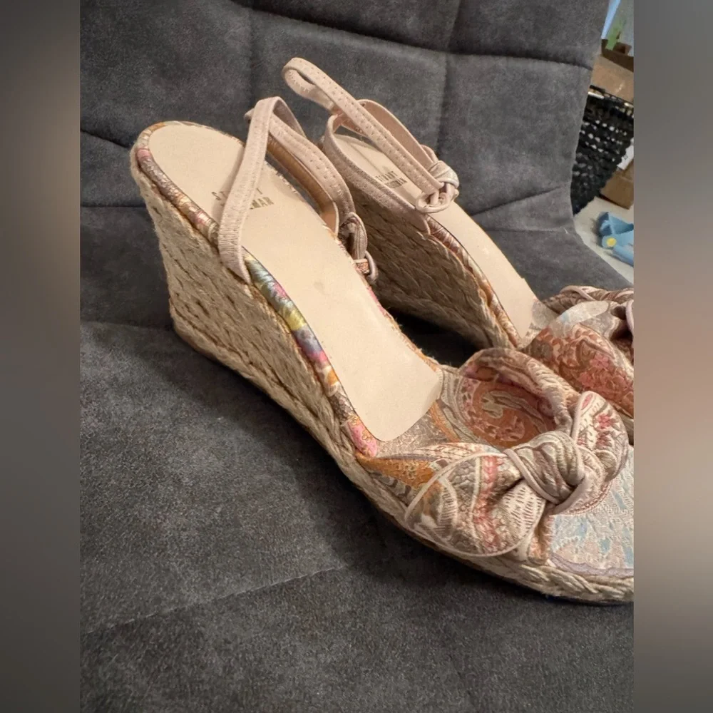 WOMENS STUART WEITZMAN MULTI-DESIGNED ANKLE STRAP ESPADRILLES WEDGE HEEL SIZE 9* - Picture 2 of 8